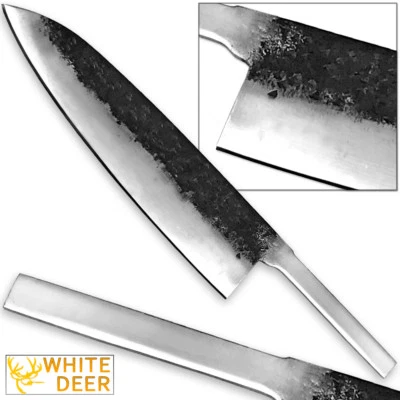 WHITE DEER 1095 Forged Steel Blank Santoku Chef Knife Japanese Cutlery Sharp AF