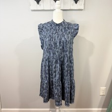 Anthropologie Jenee Tiered Tunic Dress Leopard Print M Boho Animal Print Lyocell
