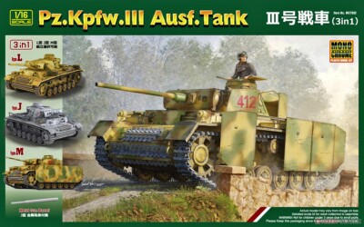 Trumpeter Monochrome MCT-932 1/16 Pz.Kpfw.III Ausf.Tank M/J/L (3 in 1) model kit