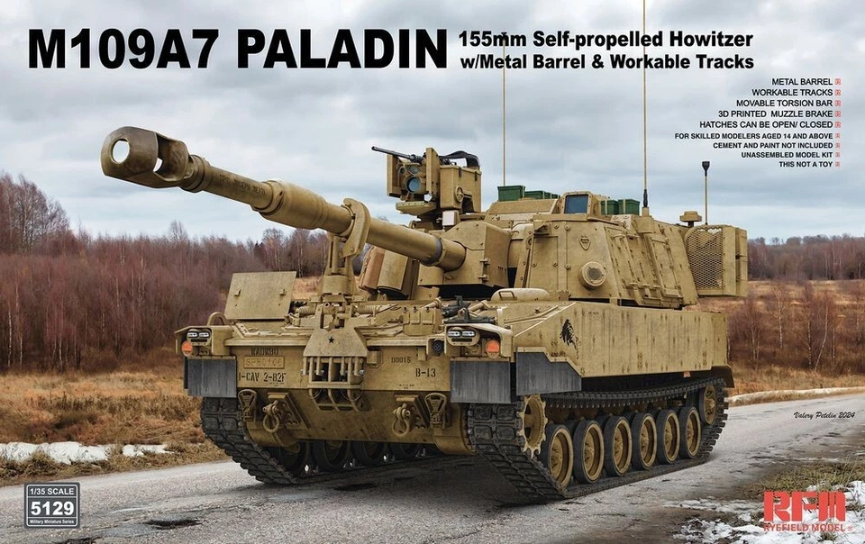 RYEFIELD MODEL RFM RM-5129 1/35 M109A7 Paladin 155mm Self-propelled Howitzer