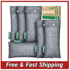 6 Pack Bamboo Charcoal Shoe Odor Eliminator Bags Natural Activated Sneaker Deod
