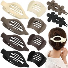 Obeoby 10 Pcs Flat Hair Clips 3 Styles French Flat Claw Clips No Slip Barrettes