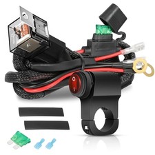 LED Light Bar Wiring Harness Kit w/Motorcycle Handlebar Switch 7/8" 12V 1 Lead