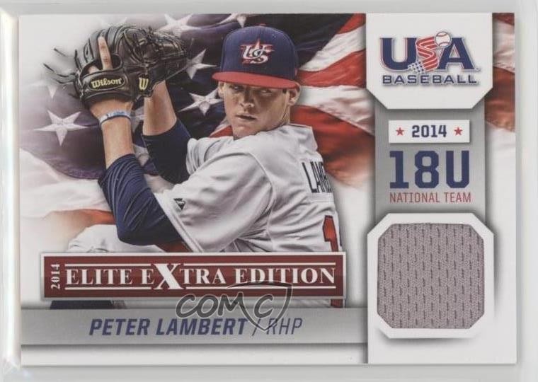 2014 Panini Elite Extra Edition USA Baseball 18U Game Jerseys Peter Lambert 1j2