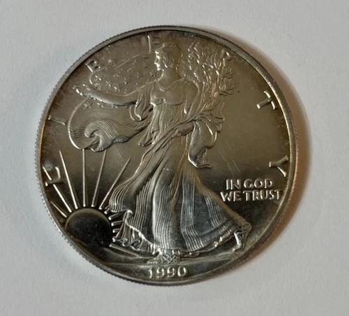 1990 American Silver EAGLE one 1 TROY OUNCE fine SILVER Lady liberty