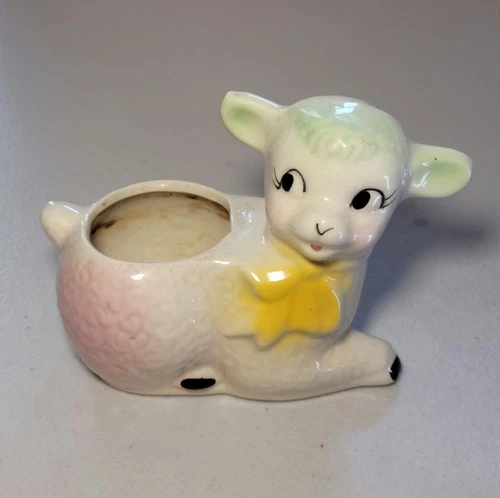 Vintage Shawnee Art Pottery Lamb Planter 1950s MCM Nursery Decor