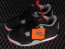 MEN Size US 7-12 Jordan 4 Retro "Bred" 2019 308497-060 NWT
