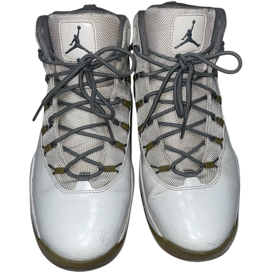 Nike Air Jordan Prime Flight White/Gray High Top Sneakers      Size: US 10 Nike Air Jordan Prime Flight White/Gray High Top Sneakers  main image 4