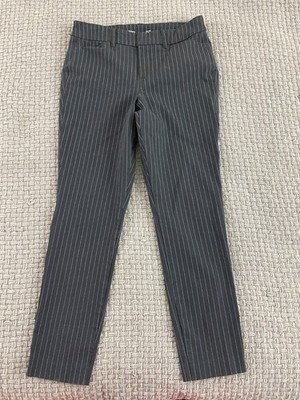 Old Navy High Rise Pixi Skinny Womens Pants Stretch Pin Stripe Gray Size 4