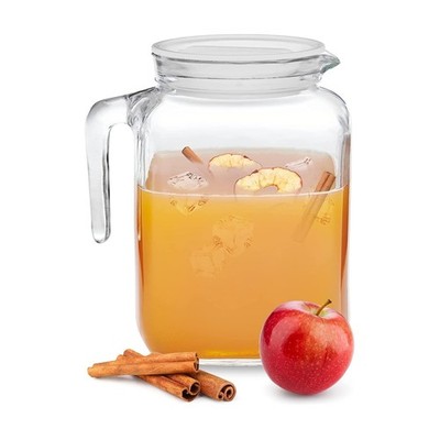 Bormioli Rocco Glass Water Pitcher 68oz Hermetic Seal Jug With Lid Spout