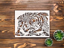 Owl Silhouette Wall Art Reusable Plastic Stencil for DIY Crafts - StencilAir