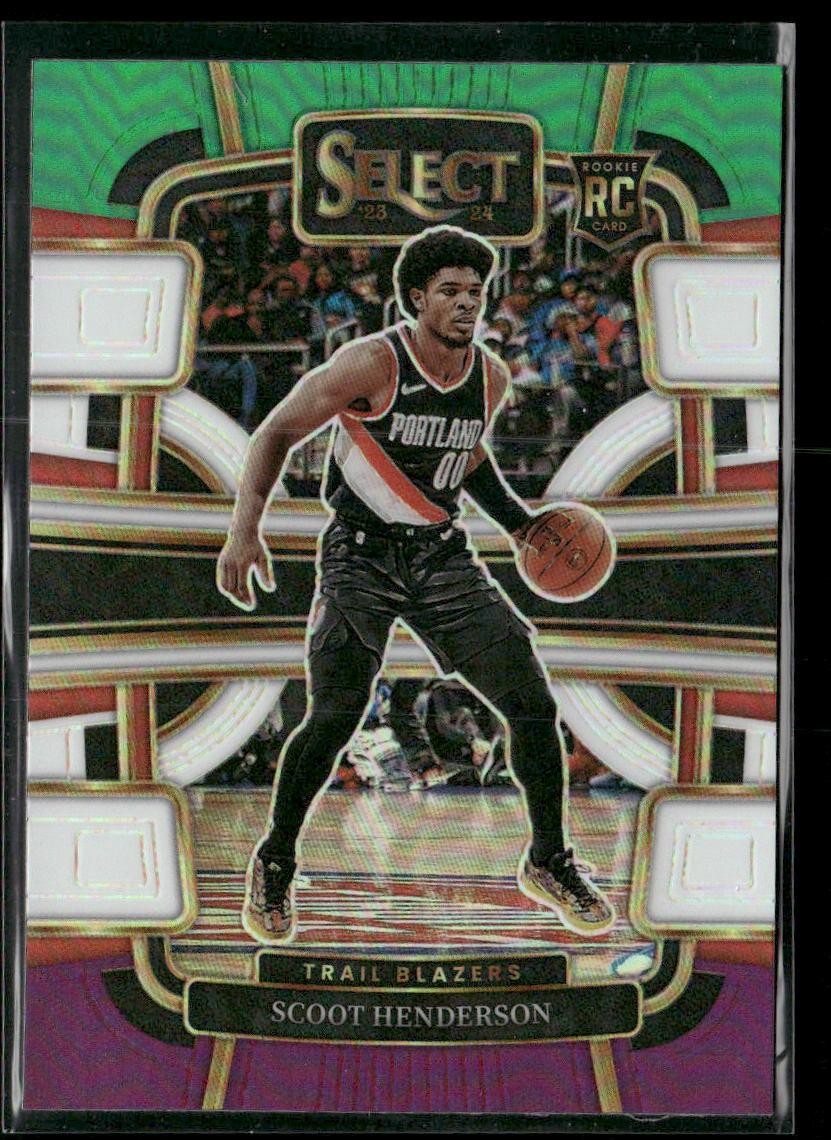 2023-24 Panini Select #77 Scoot Henderson Green White Purple Prizms