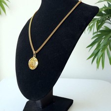CELINE Gold Sun Coin Necklace Elegant Women's Men's Jewelry AB Condition Japan