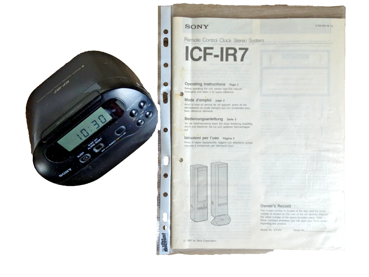 SONY ORIGINAL ICF-IR7 Stereo System mit Fernbedienung & Anleitung 2x15W FM AM