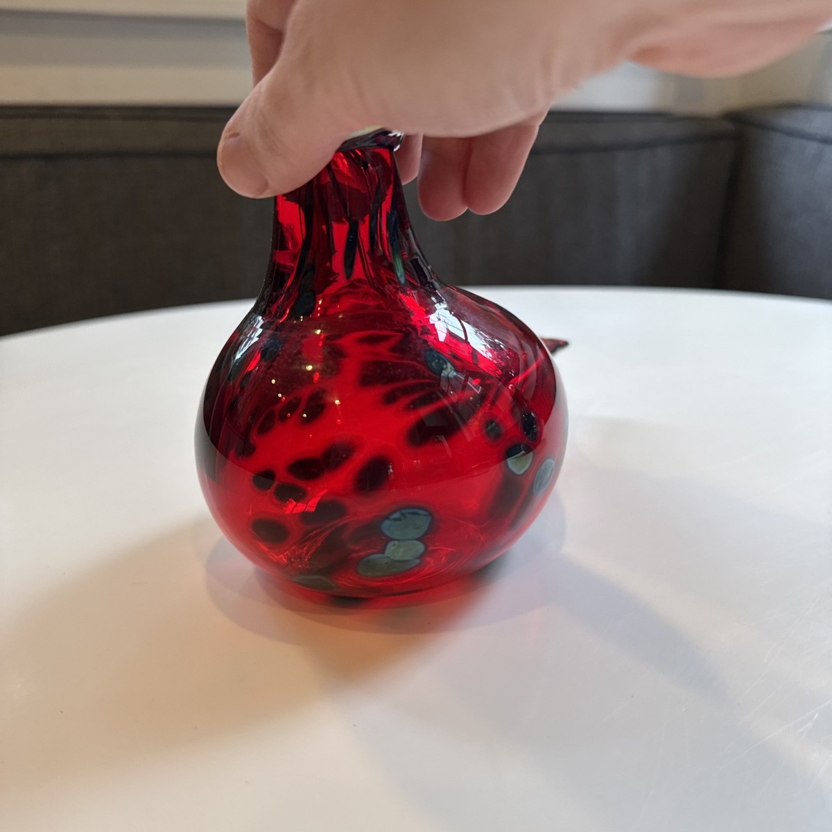 Iittala Birds by Toikka Ruby Red Art Glass Bird, Signed O. Toikka