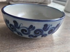 Vintage Paul Kruft Keramik Schale Salzglasiertes Steinzeug Handarbeit Signiert