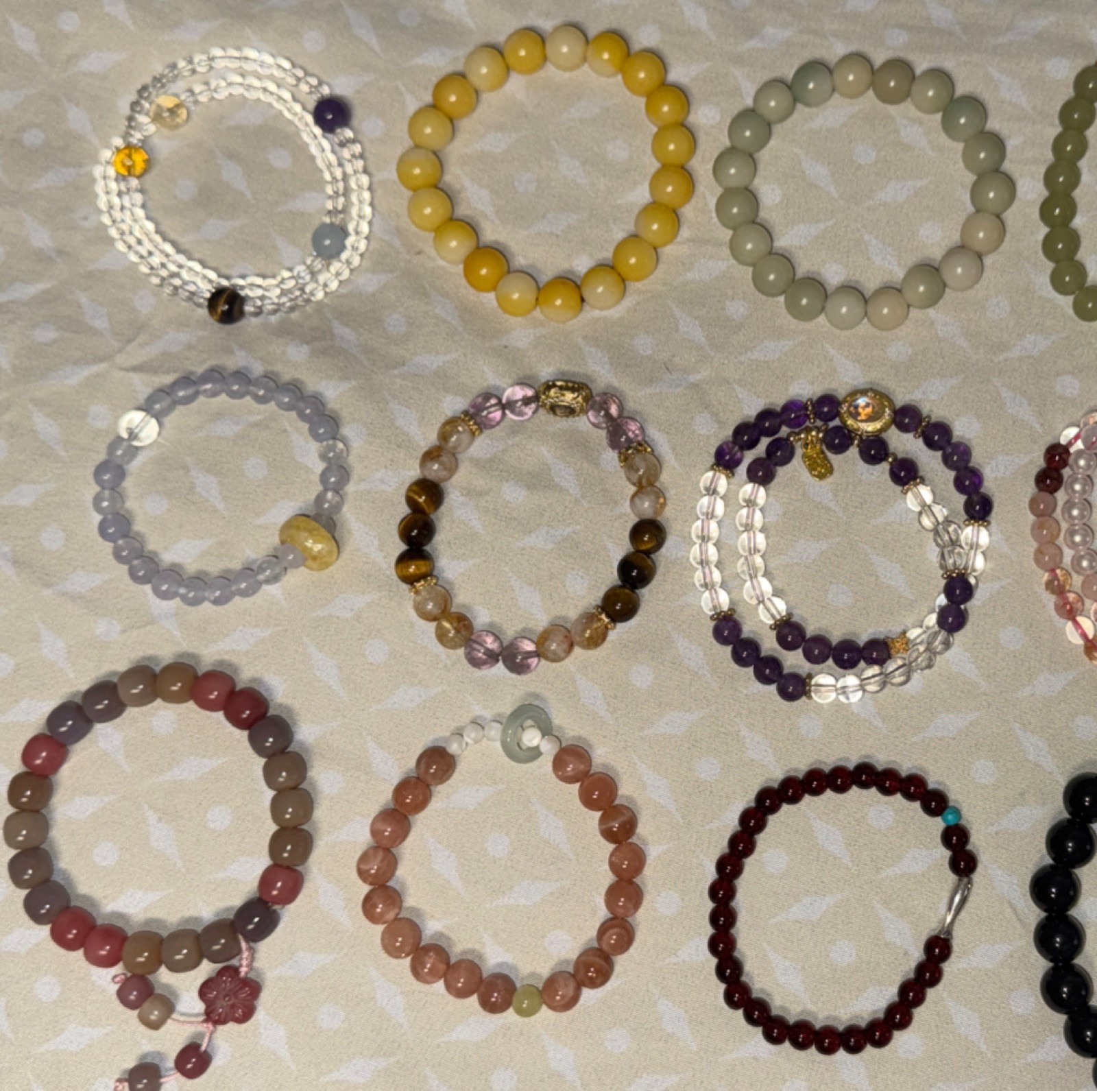 Beaded Multicolor Adjustable Bracelets Lot, Cryst… - image 3