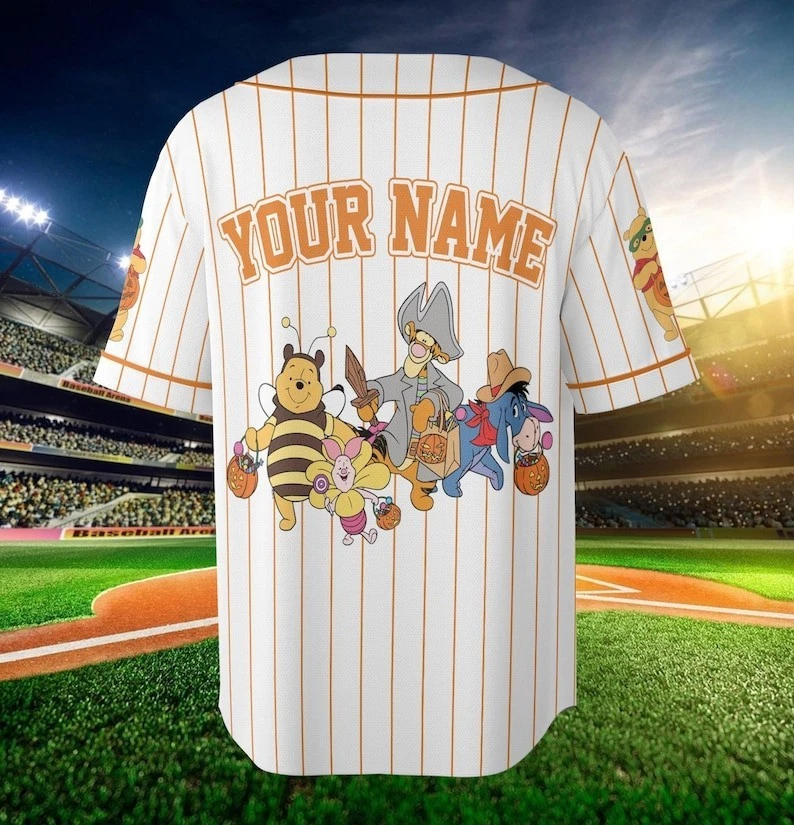 Personalized Custom Disney Pooh And Co Halloween Baseball Jersey Team