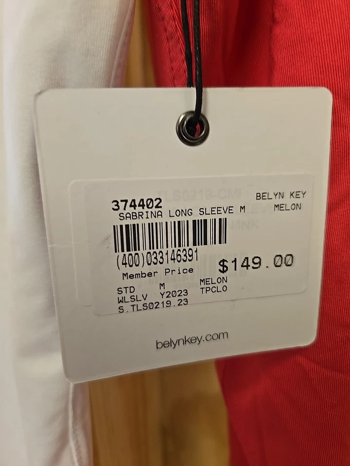 Camisa de Golf BELYN KEY NUEVA Rosa Blanco Estampado Manga Larga Tpc Sawgrass Talla M UPF50 Foto 2 de 4