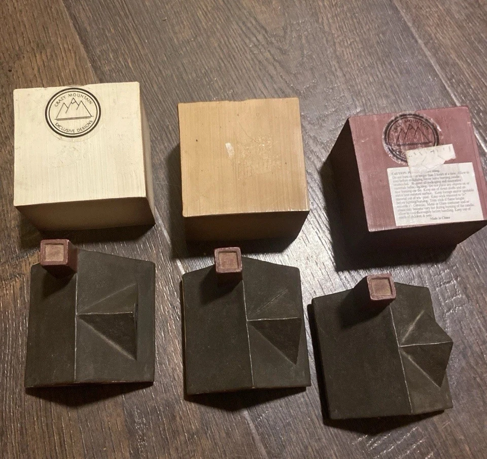 Set Of 3 Votive Candle Holders Folk Art Primitive Country Farm Colonial Decor - Image 2 of 4