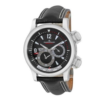 JAEGER LeCOULTRE Steel 41.5mm Master Compressor Geographic 146.8.83 Box Warranty