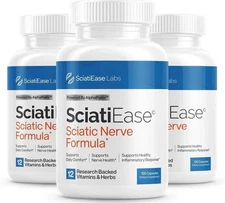 NEW! 3 Pack SciatiEase Labs Sciati Ease Sciatic Nerve Formula 120 Cap  Exp 2027