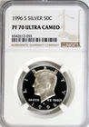1996-S Silver Proof Kennedy Half Dollar NGC PF70 Ultra Cameo #GA6-55