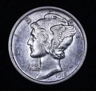 1918 Mercury Dime 10c Silver US Coin AU Full Bands FB