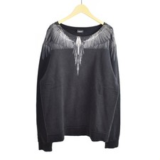 Marcelo Burlon Feather Print Sweatshirt Long Sleeve S Black Used
