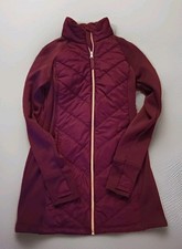 FILA SPORT Jacket Womens Small Plum Activewear Running Thumbholes Full Zip