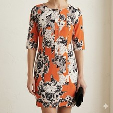 Yoana Baraschi Anthropologie Dress Floral Shift Small Boho Coquette Twee Office