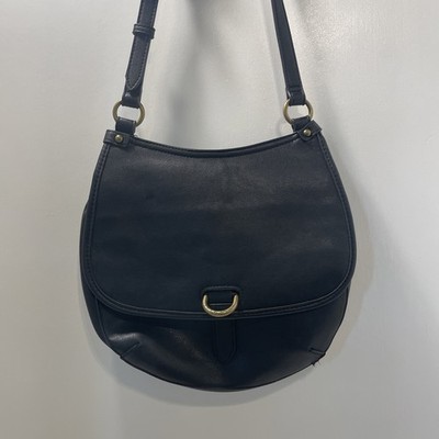 Frye Lucy Full Grain Leather Crossbody Bag in Black Leather Vintage