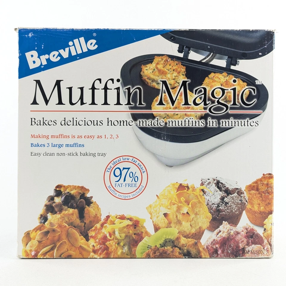 Breville Muffin Magic MFM50XL Antiadherente Eléctrico Cupcake Muffin Maker Nuevo en Caja Foto 3 de 4