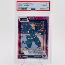 Brock Faber Matte Pink SP PSA 10 💎 2023-24 OPC Platinum #260 Marquee Rookie