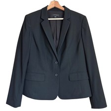 Ann Taylor Blazer Size 12 Black Two Button Jacket Professional Business Career