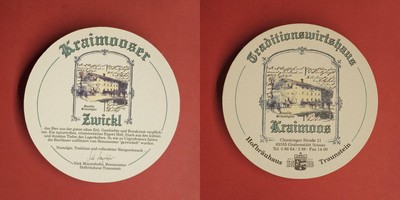 Hofbrauhaus Traunstein Kraimooser Zwickl brewery beer mat beer