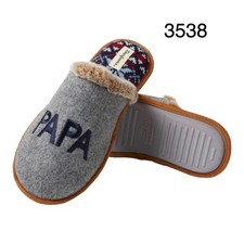 Dearfoams Mens Size 7 8 Small Slipper Gray Felted Papa Bear Fathers Day Slippers