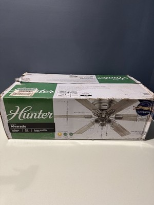 Hunter Alvarado 52 in. Indoor Brushed Nickel Ceiling Fan with Light Kit 51762