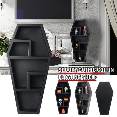 Spooky Gothic Decor Wall-mounted Plastic Casket Wall Storage Shelf