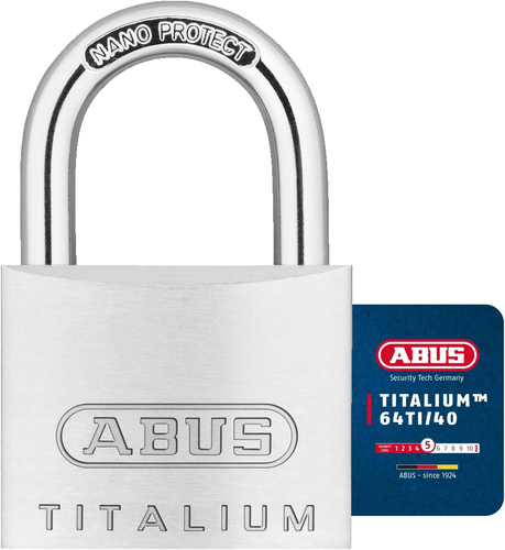 Lucchetti Abus 64TI/40 Twins - Set Di 2 Lucchetti Identici In Titalium, Chiavi Incluse, Dimensione 40 Mm