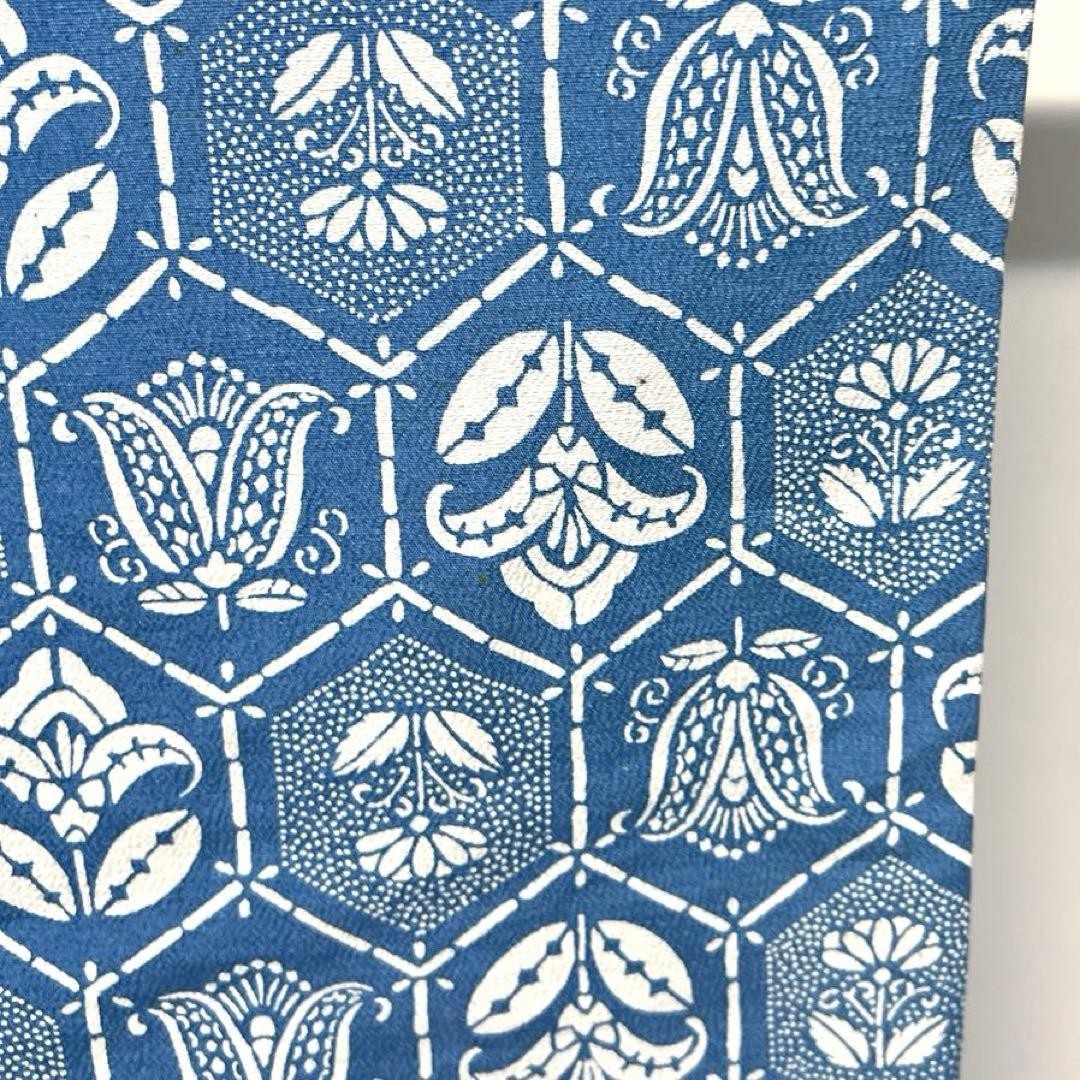 Vintage Blue Small Pattern Pongee Single Coat Tor… - image 10