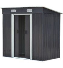 Garden Shed Metal Pent Roof Outdoor Tool House Storage Unit Bike Shed Waterproof