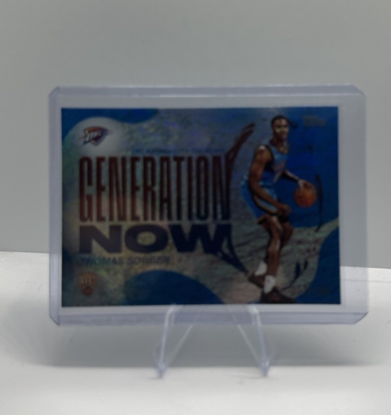 2025-26 Topps NBA Thomas Sorber Rookie Generation Now Blue Holo /150 Thunder