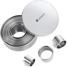 12-Piece Stainless Steel round Biscuit Cutter Set - 1/2/3/4/5 Inch Molds