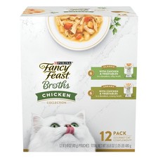 Purina Fancy Feast Chicken Broth Complement Lickable Grain Free Wet Cat Food Var