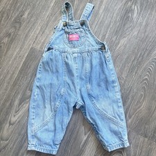 Vintage Osh Kosh B Gosh Denim Balloon Overalls Pink Patch Vestbak 24m 90 s