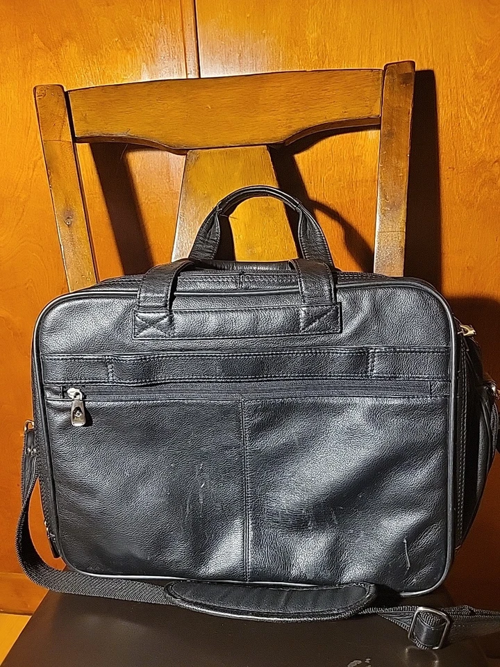 Samsonite компьютер кожаный портфель через плечо переноски дорожная сумка сумки хранения - Изображение 3 из 4