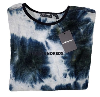 The Hundreds Mens Crewneck Fleece Pullover Sz M Acid Strato Black Tie Dye New