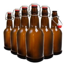 Swing Top Glass Bottles, 6 Pack Flip Top Beer Bottles with Airtight Lids,16 O...