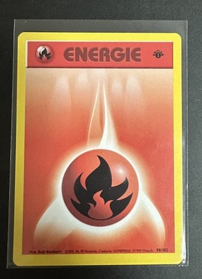 Pokemon Karte Feuer Energie Base Set 1st Edition Sammlung 98/102 WOTC